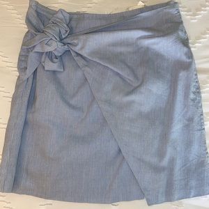 White and Blue Seasucker Wrap Skirt